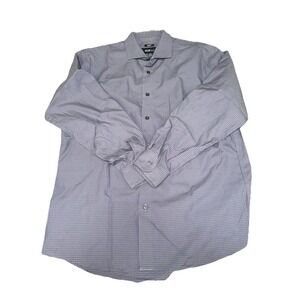 AWEARNESS Kenneth Cole Slim Fit Dress Shirt Periwinkle Geometric 16.5